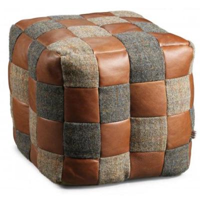 Bean Cube - Brown Leather & Tweed